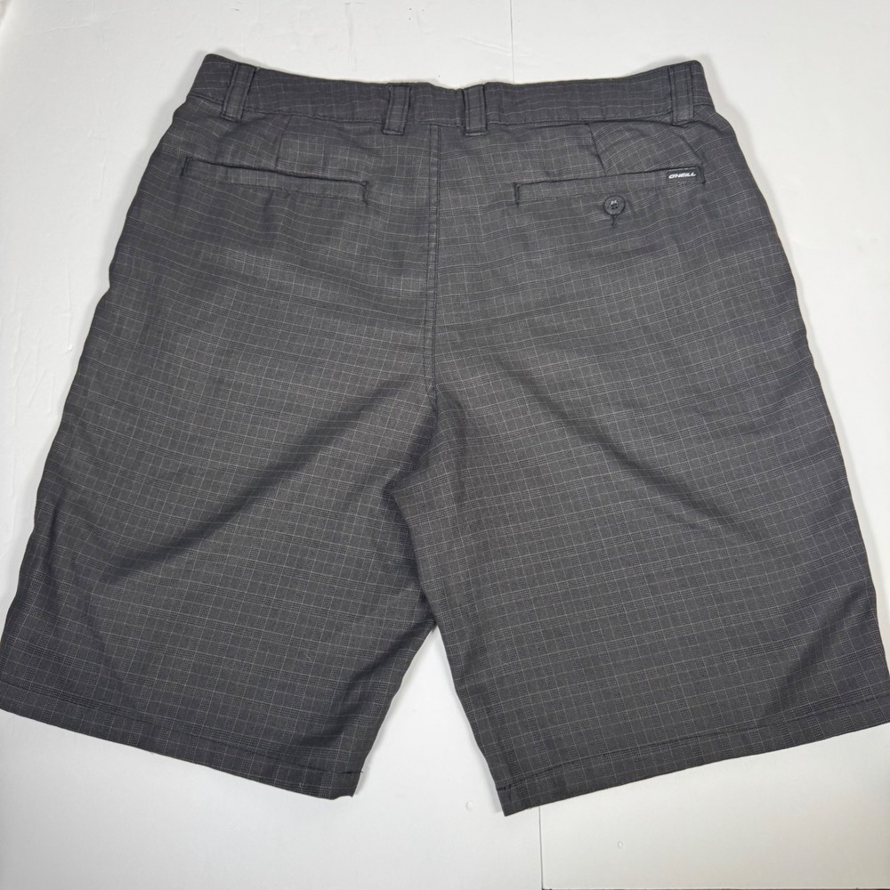 O'Neill Hybrid Shorts Mens 34 Black Plaid Stretch Walkshorts Surf Beach Gorpcore - Picture 3 of 10